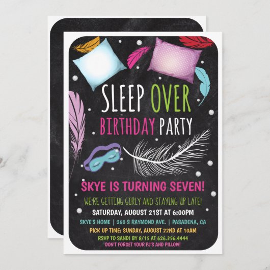 スリーポバースランバーパーティー誕生日招待状 招待状 (正面/裏面)