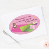 スリーポバーバースデーパーティー 楕円形シール (封筒)