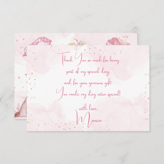 スリーポバーパジャマ子供の誕生日パーティー サンキューカード (正面/裏面)