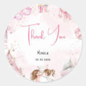 スリーポバーパジャマ子供の誕生日パーティー ラウンドシール (正面)