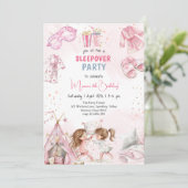 スリーポバーパジャマ子供の誕生日パーティー 招待状 (スタンド正面)