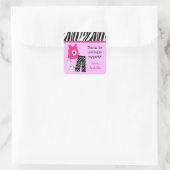 スリーポバーパジャマ誕生日パーティー好意ステッカー スクエアシール (バッグ)