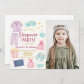 スリーポバーパーティー誕生日招待状(写真あり) 招待状 (正面/裏面)
