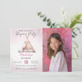 スリーポバーフォトボホテペスランバーパーティー誕生日 招待状 (スタンド正面)