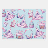 スリーポバー誕生日パステルカラフル ラッピングペーパーシート (正面2)