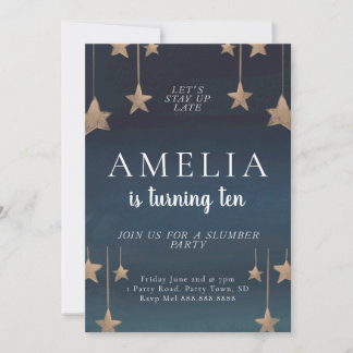スリーポバー&スランバーパーティー誕生日招待状 招待状
