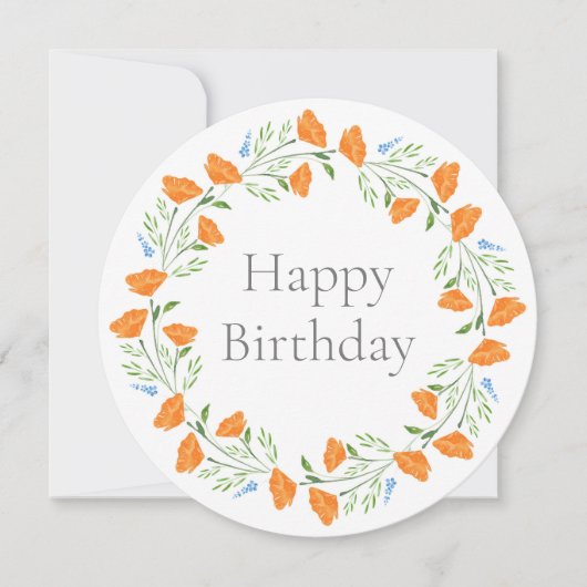 スリーポピー水彩フローラリースカード カード (正面)