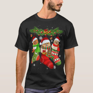 スリーポメラニア犬インソッククリスマスサンタクリスマス  Tシャツ