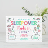 スリーポーバースランバーパーティーレインボーガール誕生日 招待状 (スタンド正面)