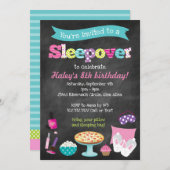 スリーポーバーパジャマスランバーパーティーチャルクボード 招待状 (正面/裏面)