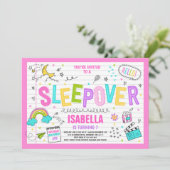 スリーポーバーパーティの招待状スランバーパジャマパーティー 招待状 (スタンド正面)