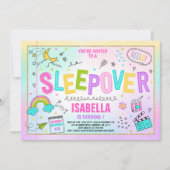 スリーポーバーパーティの招待状スランバーパジャマパーティー 招待状 (正面)