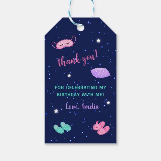 スリーポ10代のーバーガールパーティースターズありがとう ギフトタグ (正面)