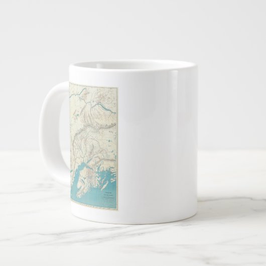 スリームのアラスカ中央地図 ジャンボコーヒーマグカップ (正面左)