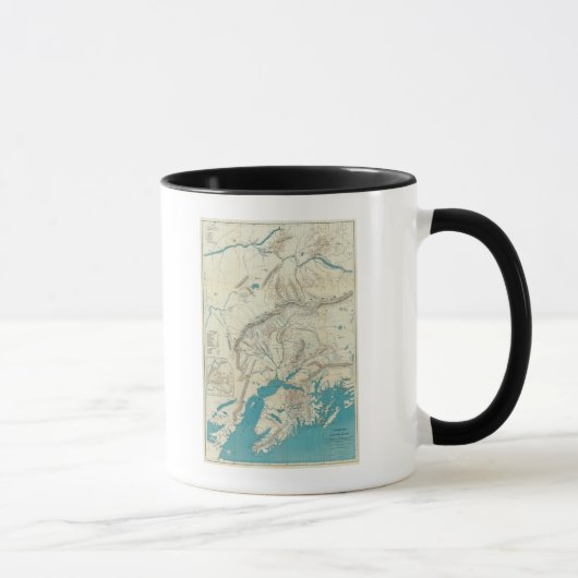 スリームのアラスカ中央地図 マグカップ (右)