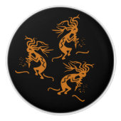 スリーメリーメーカー踊りココペリミュージシャン セラミックノブ (正面)