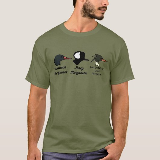スリーメルガンサーズダック狩りマトパトス Tシャツ (正面)