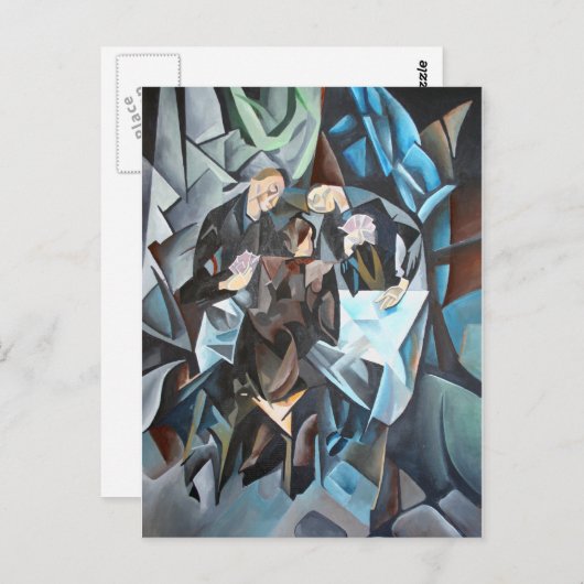 スリーメンズトランプ幾何学芸術アフターロックル ポストカード (正面/裏面)