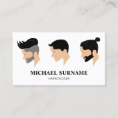 スリーメンズヘアスタイルスケッチ美容師理容師 名刺 (正面)