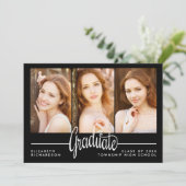 スリーモダンフォト卒業パーティー招待状 招待状 (スタンド正面)