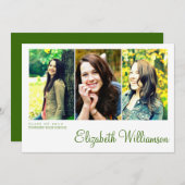 スリーモダンフォト卒業パーティー招待状 招待状 (正面/裏面)