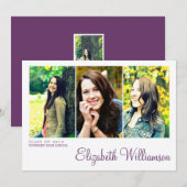 スリーモダンフォト卒業パーティー招待状 招待状 (正面/裏面)