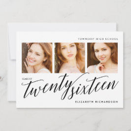 スリーモダンフォト卒業パーティー招待状 招待状