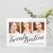 スリーモダンフォト卒業パーティー招待状 招待状 (スタンド正面)