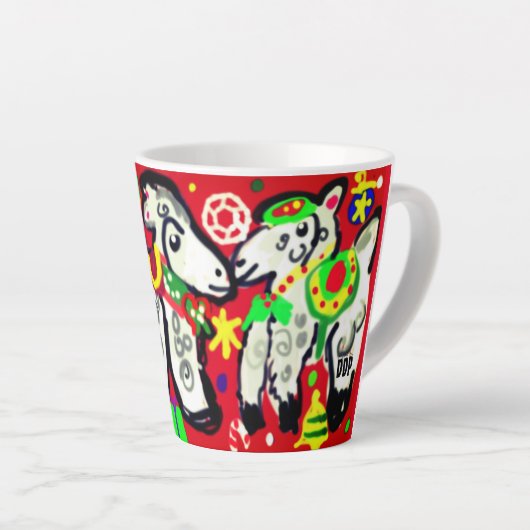 スリーラマスクリスマスパーティー カフェラテマグ (右アングル)