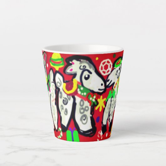 スリーラマスクリスマスパーティー カフェラテマグ (正面)