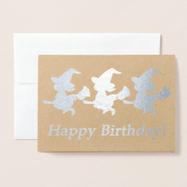 スリーリトルウィッチ誕生日カード 箔カード