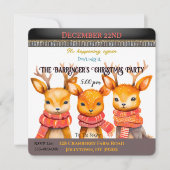 スリーリトルトナディースクリスマスパーティの招待状 招待状 (正面)