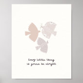 スリーリトルバーズソングニュートラルベッドルームアートプリント ポスター (正面)