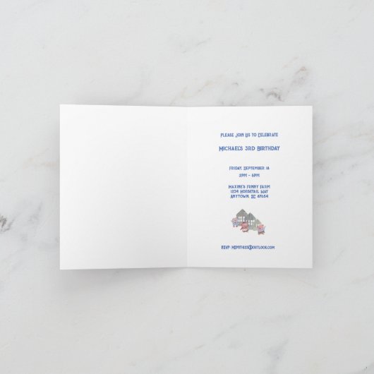 スリーリトルピッグ誕生祝い招待状 招待状 (内部)