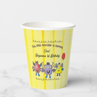 スリーリトルモンスターズ キッズ 誕生日紙コップ 紙コップ