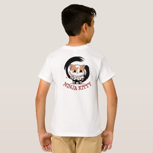 スリーリトル忍者猫ちゃん Tシャツ (裏面フル)