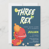 スリーレックスディノ子供の誕生日 招待状 (正面)