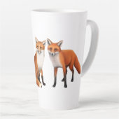 スリーレッドキツネファインアート カフェラテマグ (右アングル)
