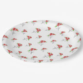 スリーレッドローゼブーケ |パーティーラウンド紙プレート ペーパープレート (アングル)