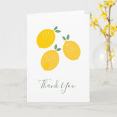 スリーレモンズウッドカットサンキューカード カード (黄色い花)