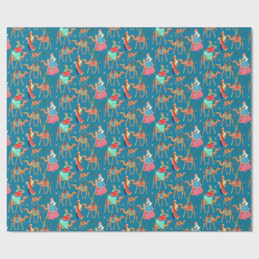 スリーワイズメンロスレイエスマグスクリスマスホリデー ラッピングペーパー (フラット)
