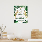 スリーワイルド恐竜子供の誕生日パーティー歓迎 ポスター (キッチン)