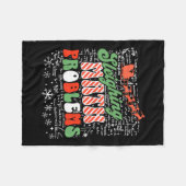 スリー数学の問題数学の先生クリスマス フリースブランケット (正面(横))