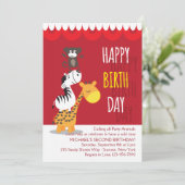 スリー誕生日フレンド招待状 招待状 (スタンド正面)