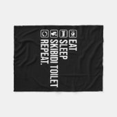 スリー食べプスキピディトイレおもしろいリピートSkibidi Toil フリースブランケット (正面(横))