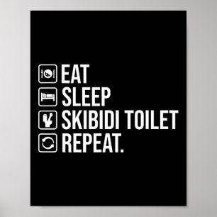 スリー食べプスキピディトイレおもしろいリピートSkibidi Toil ポスター
