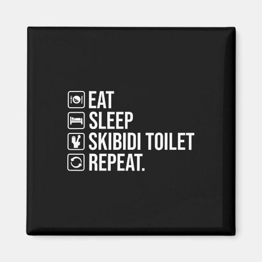 スリー食べプスキピディトイレおもしろいリピートSkibidi Toil マグネット (正面)