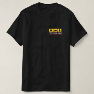 スリー食べプビルドリピート建物ブロックレンガ Tシャツ