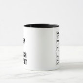 スリー食べプフライクラッシュリピートドおもしろいローンパイロット マグカップ (中央)