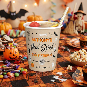 スリー・スピリット！ハロウィン3歳の誕生日パーティー 紙コップ